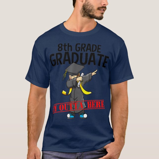 8:e Klass Studenten Funny Dabbing Boy Party T Shirt (Framsida)
