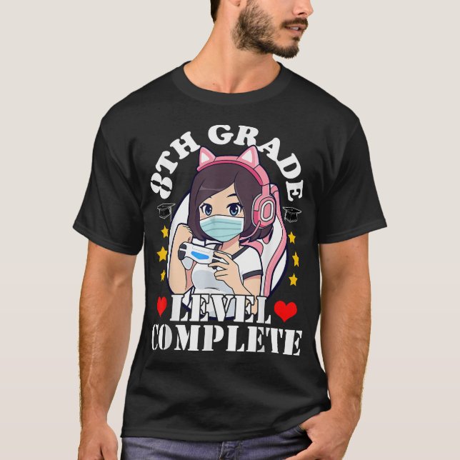 8:e Klass Studenten Girl Kärlek Anime Gaming Ansik T Shirt (Framsida)