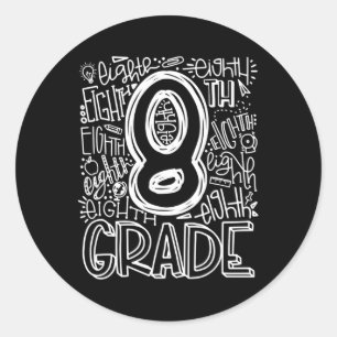 8:e klass typografi team Åttonde klass tillbaka ti Runt Klistermärke