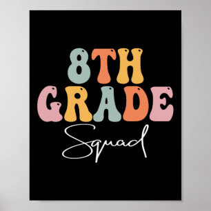 8:e klassens gäng Retro Groovy Kvinnor Glad första Poster
