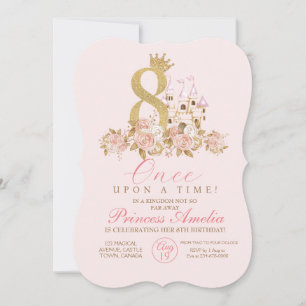 8:e lilla prinsessan Birthday-inbjudan Inbjudningar