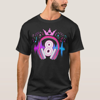 8:e musikaliska födelsedagsfest Åtta år gammal mus T Shirt