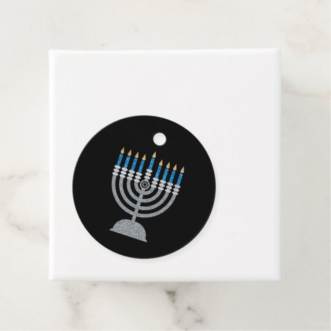 8:e natten i Hanukkah Glitter Gåvor Etiketter (På plats)
