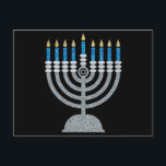 8:e natten i Hanukkah Glitter Vykort<br><div class="desc">Hanukkah 2022 börjar på kvällen Söndag den 18 december och slutar på kvällen måndagen den 26 december</div>