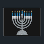 8:e natten i Hanukkah Glitter Vykort<br><div class="desc">Hanukkah 2022 börjar på kvällen Söndag den 18 december och slutar på kvällen måndagen den 26 december</div>