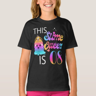 8:e Slime Queen Birthday Gifts for Girls T Shirt