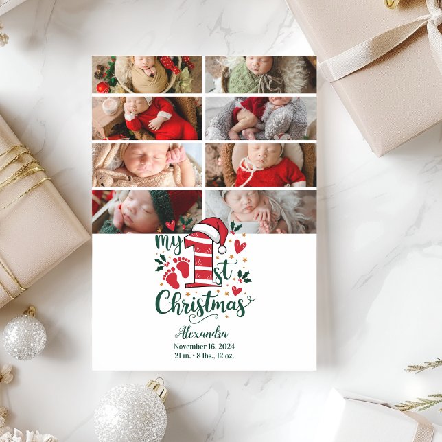 8 Foto Candy cane Baby 1:a jul Julkort (Skapare uppladdad)