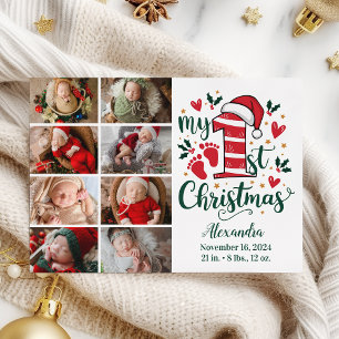 8 Foto Candy cane Baby 1:a jul Julkort
