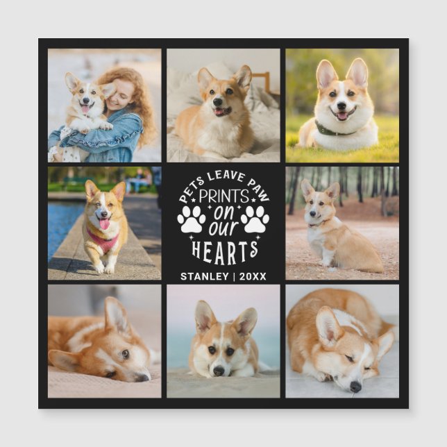 8 Foto Collage Husdjur Minne Magnetisk Kort (Framsida)