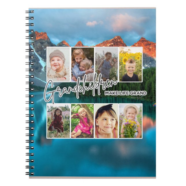 8 Foto "Grandchildren make Life Grand" Anteckningsbok (Framsidan)