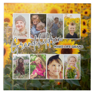 8 Foto "Grandföräldrar Make Life Grand" Kakelplatta