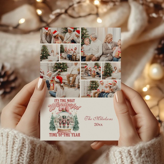 8 Foto Rosa Nutcracker jul Wonderland Glob Julkort (Skapare uppladdad)