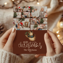 8 Foto Western Cowboy Hat-jul Julkort