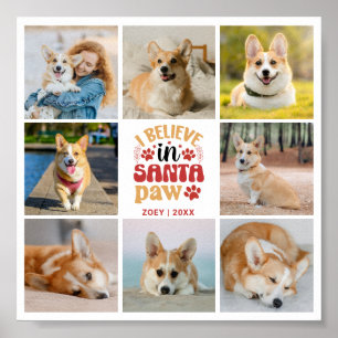 8 Fotocollage Jag tror på tomte Paw Namn & Datum Poster