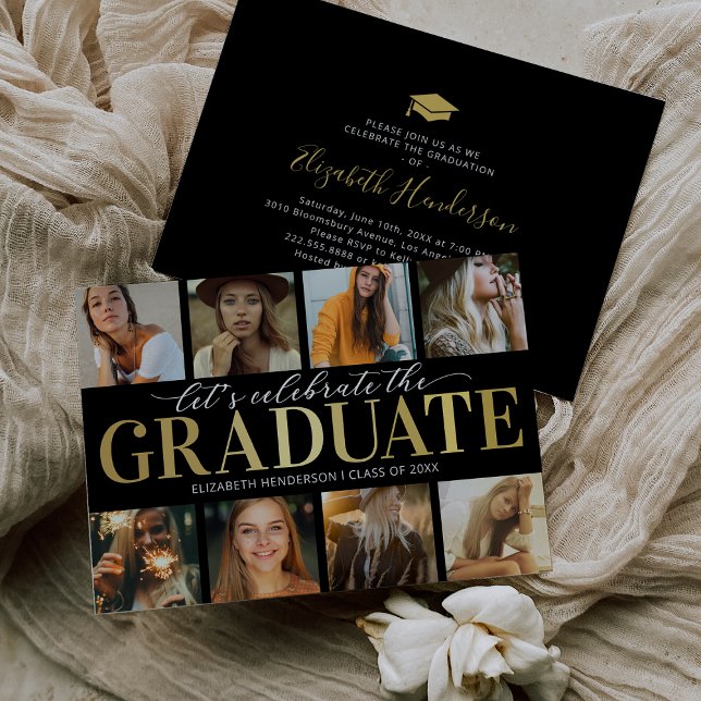 8 Fotocollage Modern inbjudan till examensfest (Skapare uppladdad)