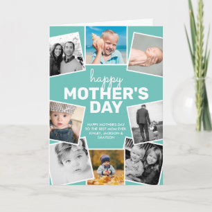 8 Fotocollage Teal God mors dag Kort