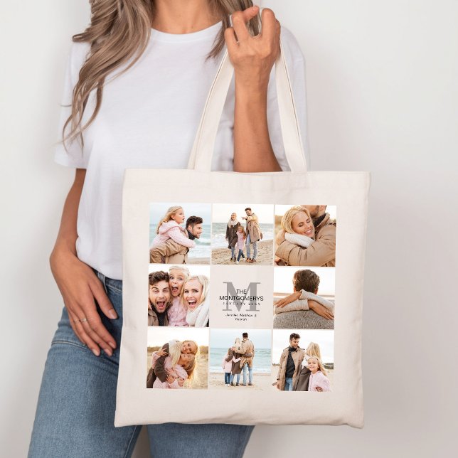 8 Fotofamiljens fotokollage Canvas Tote Tygkasse (Skapare uppladdad)