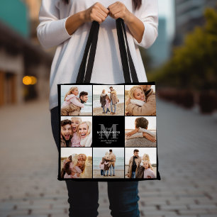 8 Fotofamiljens fotokollage Tote Tygkasse