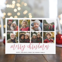 8 Fotokollage - Glad jul rött mönster