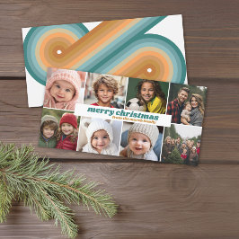 8 Fotokollage - God jul Retro Rand Julkort