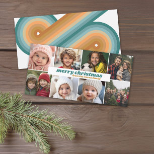 8 Fotokollage - God jul Retro Rand Julkort