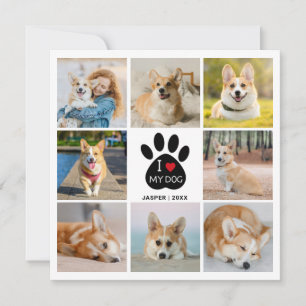 8 Fotokollage Hjärtat Jag älskar min hund Tassavtr Kort