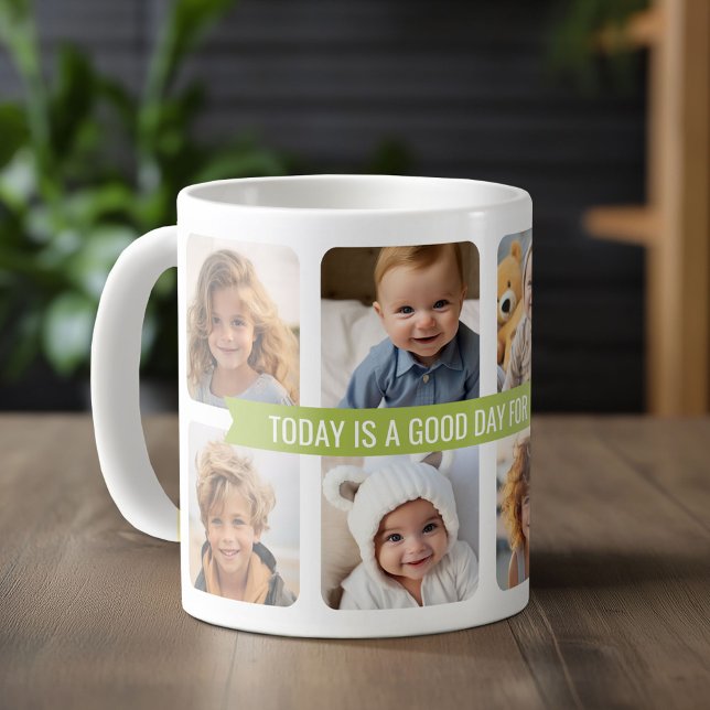 8 Fotokollage med menyfliksområdet Anpassningsbar  Kaffemugg (Custom Photo Mug)