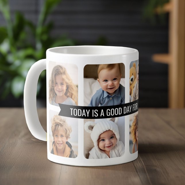 8 Fotokollage med menyfliksområdet Anpassningsbar  Kaffemugg (Custom Photo Mug)