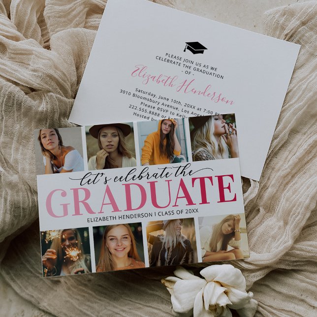 8 Fotokollage Modern inbjudan till examensfest (Skapare uppladdad)