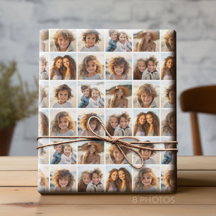 8 Fotokollage - Modern minimal stödraster med vitt Presentpapper