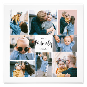 8 Fotokollage Modern Snyggt Family Vit Fototryck