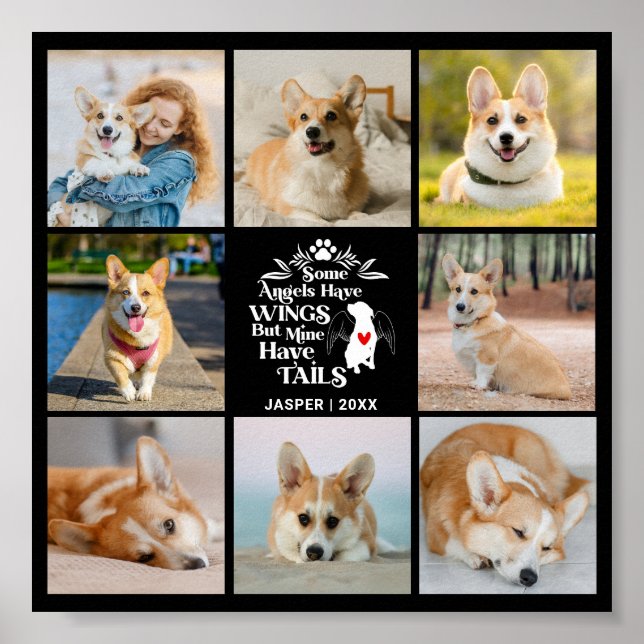 8 Fotokollage Pet Hund Loss-minne Poster (Framsidan)