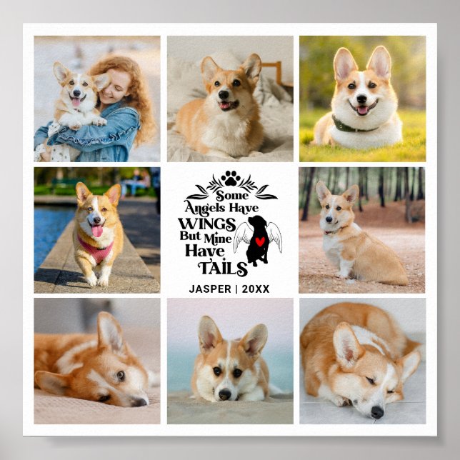 8 Fotokollage Pet Hund Loss-minne Poster (Framsidan)