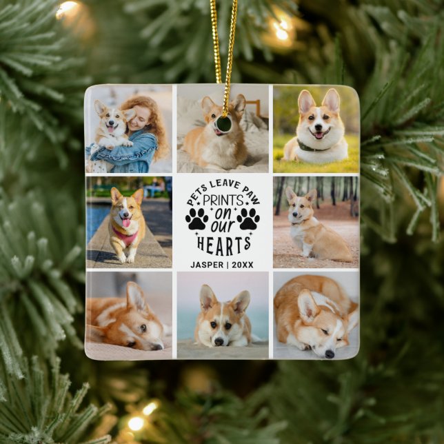 8 Fotokollage Pet-minnesminne Julgransprydnad Keramik (Träd)