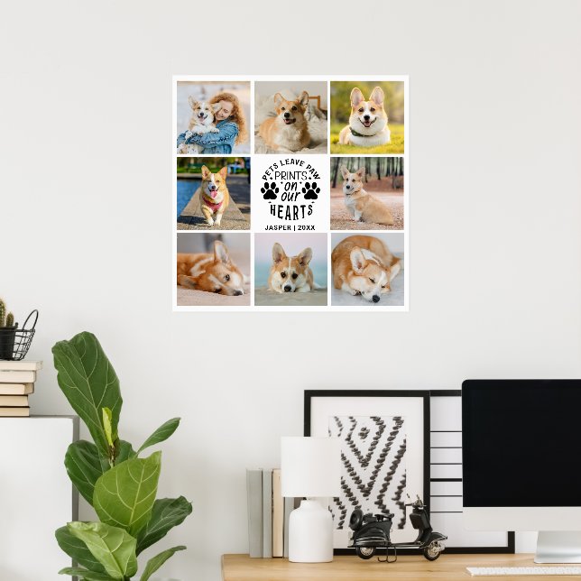 8 Fotokollage Pet-minnesminne Poster (Hemmakontoret)