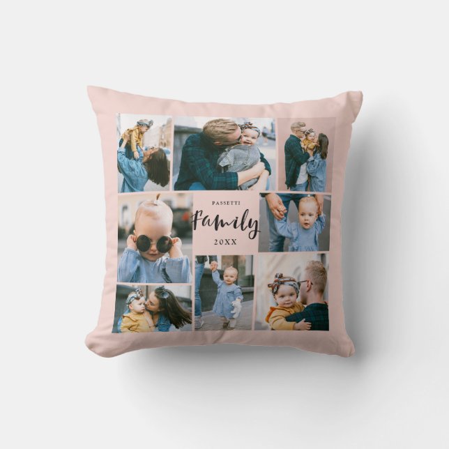 8 Fotokollage Snyggt Modern familj|  Kudde (Framsida)