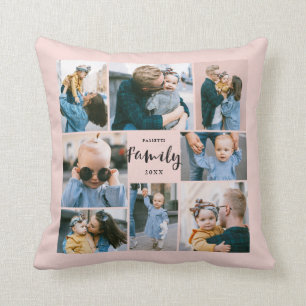 8 Fotokollage Snyggt Modern familj Kudde