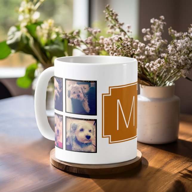 8 Foton Collage Instagram Ramar Kaffemugg (Custom photo mug)