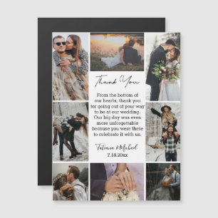 8 foton Samla det moderna tack du bröllop magnet