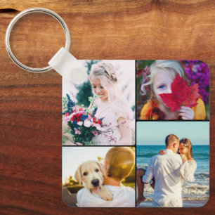 8 Fotopaketrikedja med Metall-rundade Dubblor Nyckelring