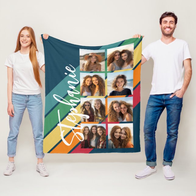 8 Fotorrekursmonogram rand mönster Fleecefilt (På plats)