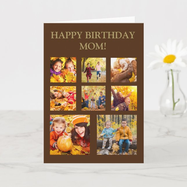 8 Fotos Collage Grattis på födelsedagen Mamma  Kort (Liten växt)