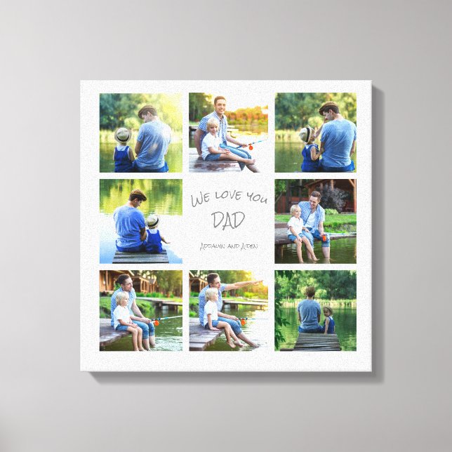 8 Fotos Collage Pappa Fader Klenod  Canvastryck (Framsida)