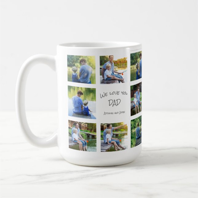 8 Fotos Collage Pappa Fader Klenod  Kaffemugg (Vänster)