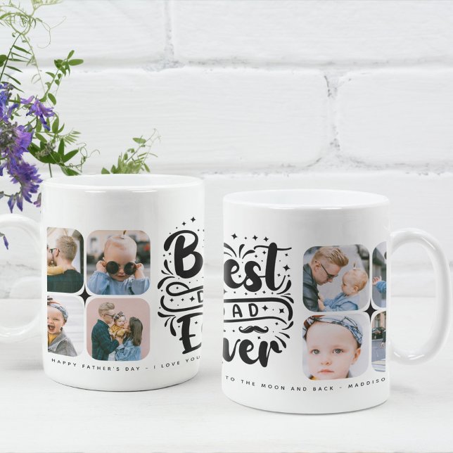 8 Fotos Kollage Världens bästa pappa Kaffemugg (Skapare uppladdad)