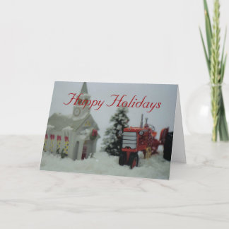 8 leksaktraktorer på jul helgkort