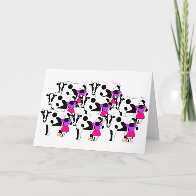 8 Maid Milking Kort (Framsida)