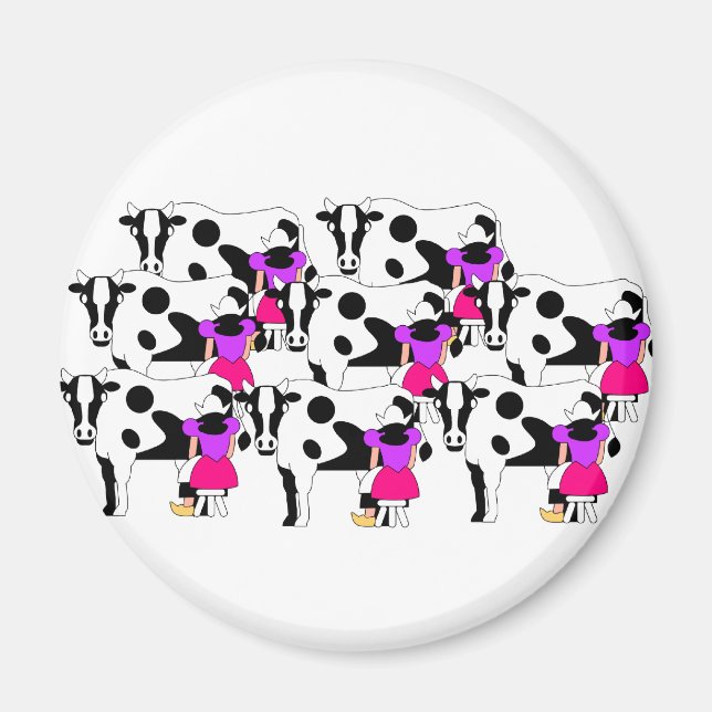 8 Maid Milking Magnet (Framsidan)