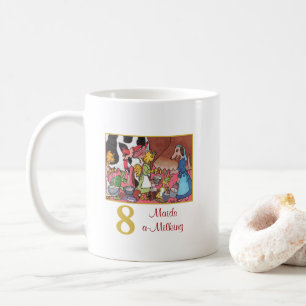 8 Maids som en-Mjölkar gulliga djur & typografi Kaffemugg