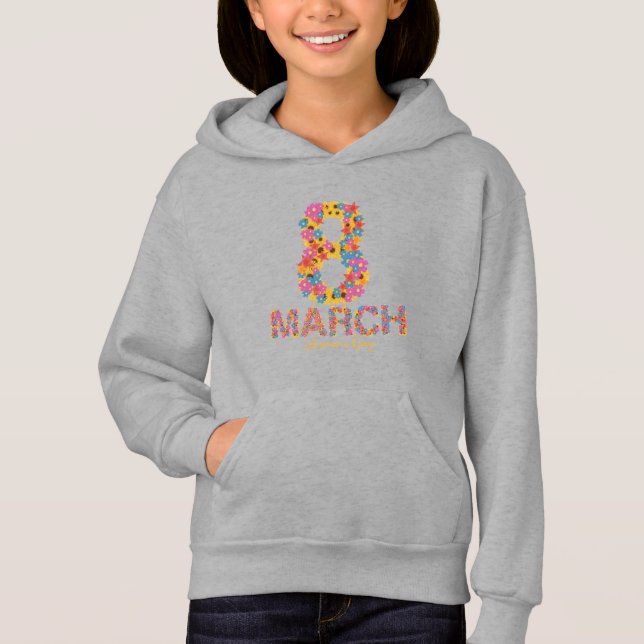 8 mars – Kvinnodagens blomsterkonst T Shirt (Framsida)